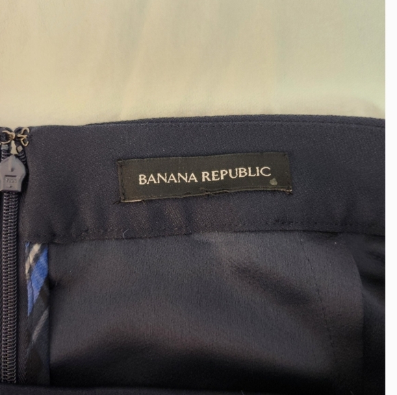 BANANA REPUBLIC Navy & Purple Plaid Y2K Skirt SZ 8 - Picture 3 of 9